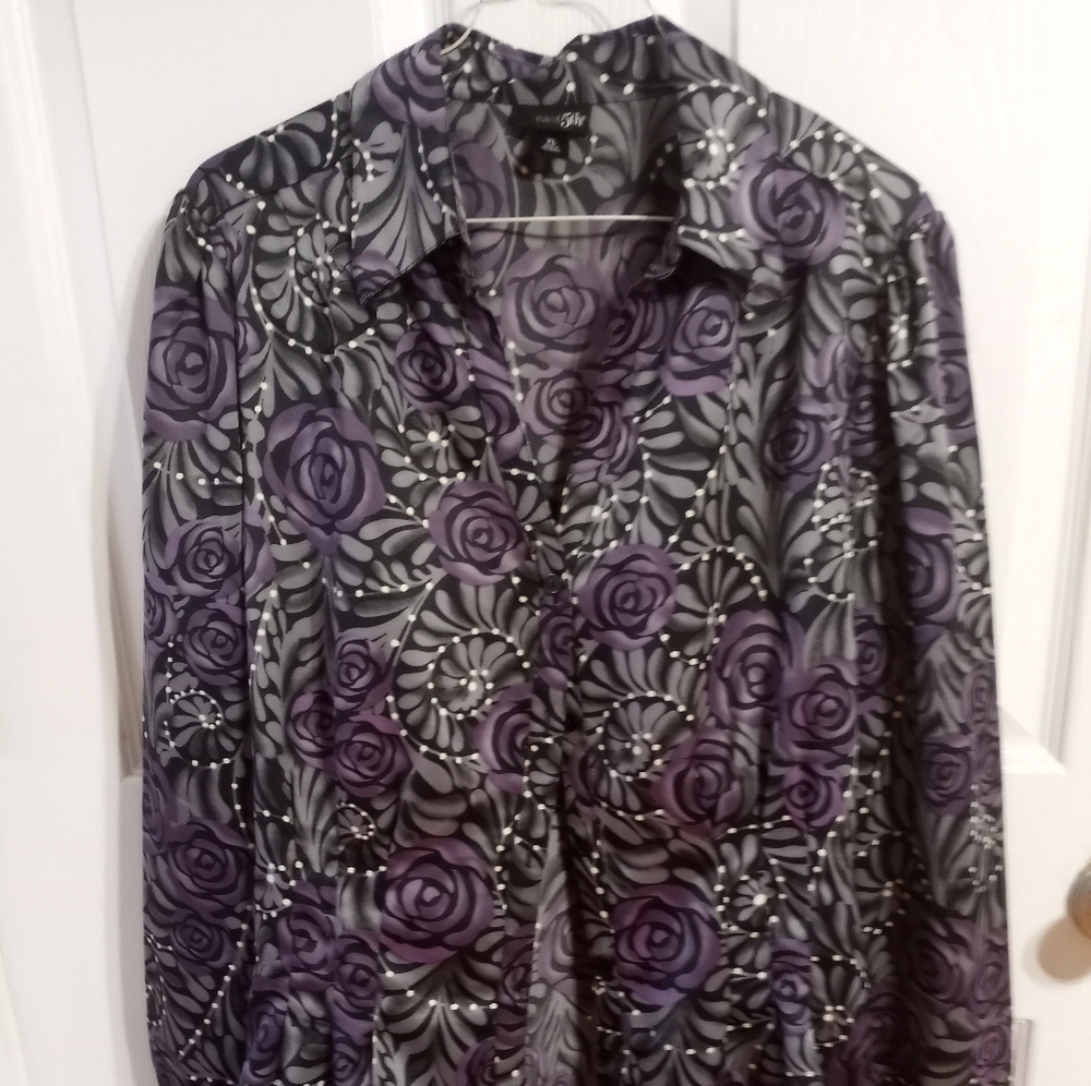 Long Sleeve Ladies Dress Blouse XL
